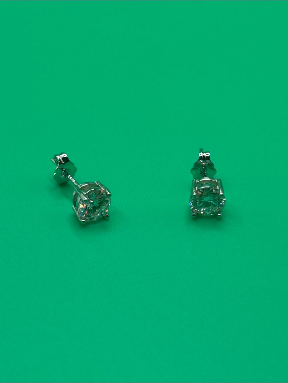 Lab Grown Diamond Silver Earrings GRA Certified Passes Tester Womens Bold 6mm